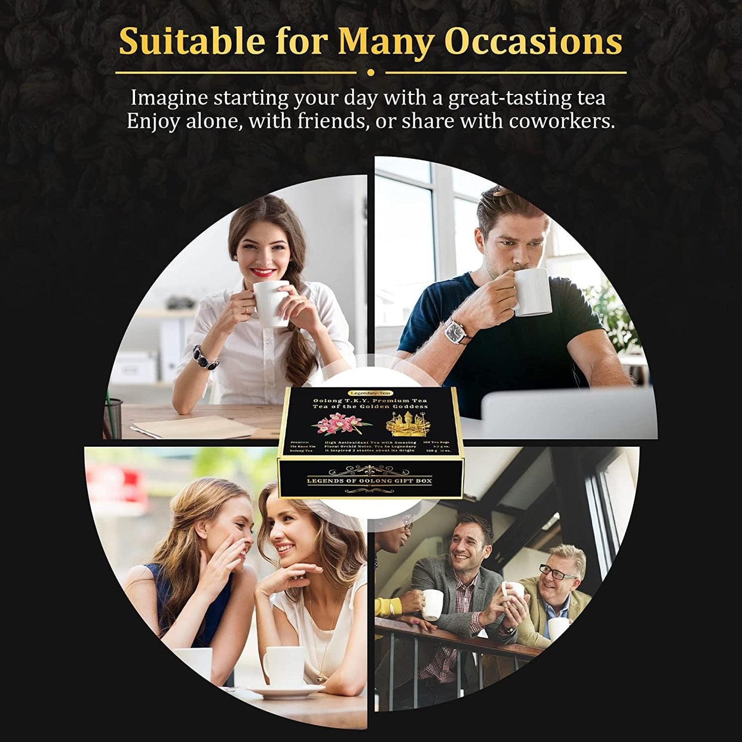 Premium Oolong T.K.Y. 75-Pack Gift Box-Legendary- Jumbo Pyramid Tea Bags 3.2g each