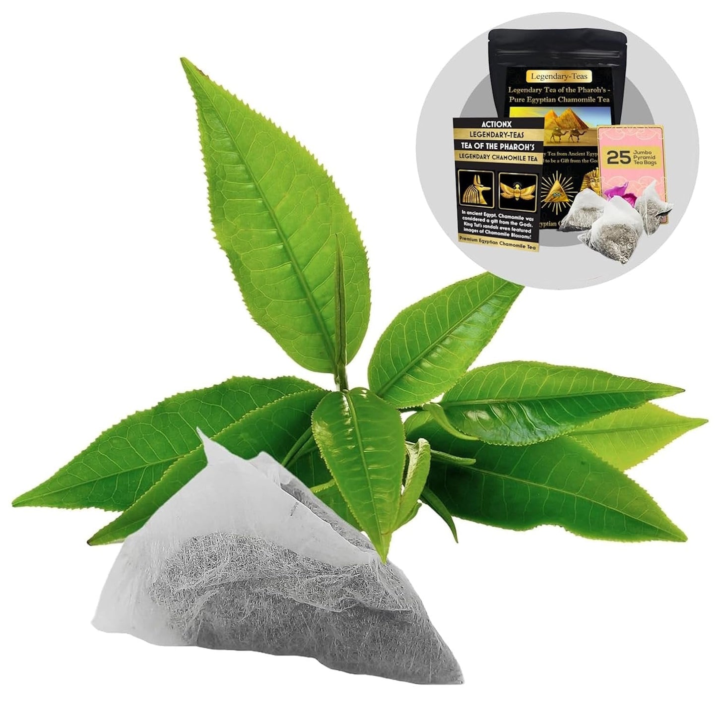 25-Pack Chamomile Tea Gift Pouch-Legendary-Teas Jumbo Pyramid Tea Bags1.2g each