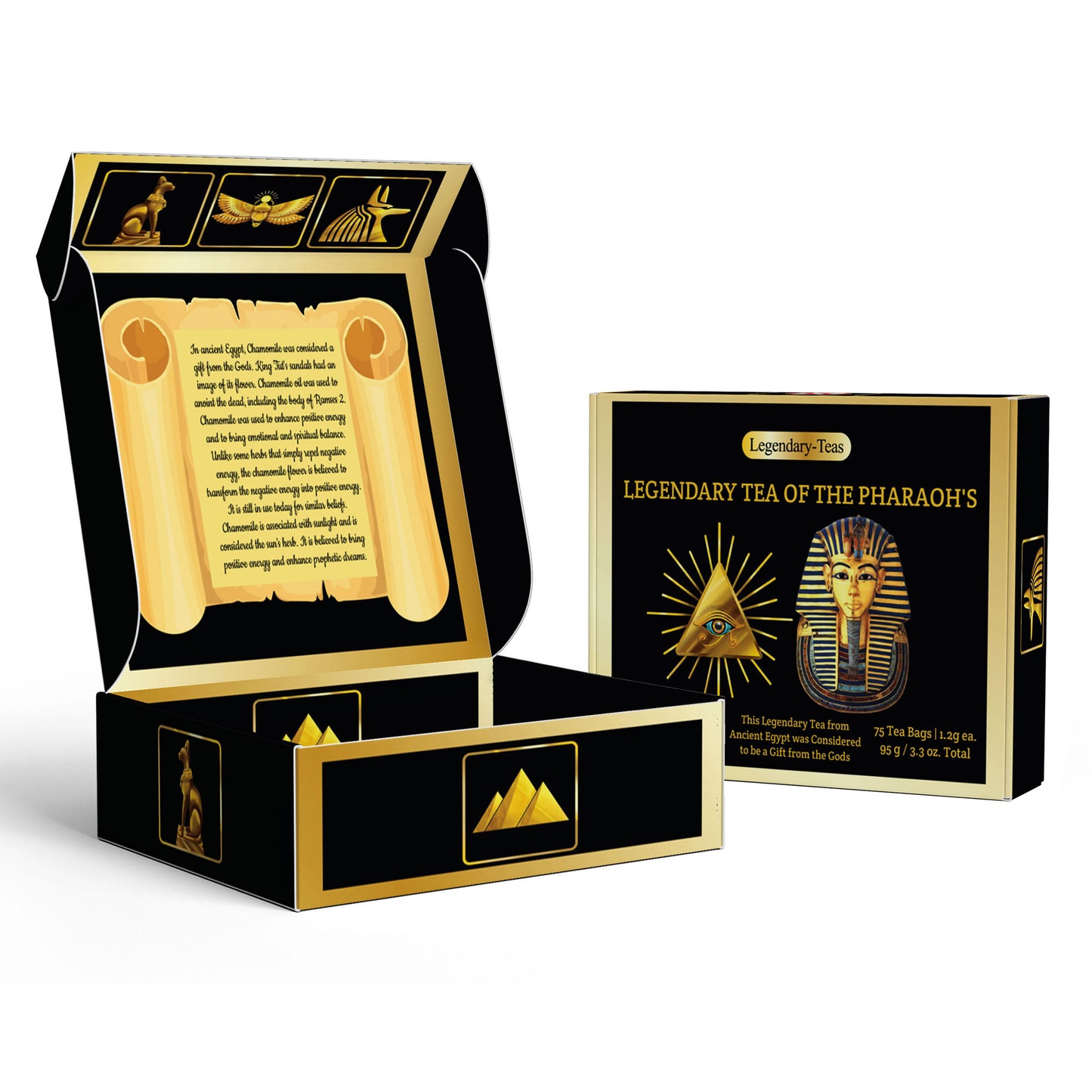 Chamomile 75-Pack Gift Box - Legendary-Teas Jumbo Pyramid Tea Bags 1.2g each