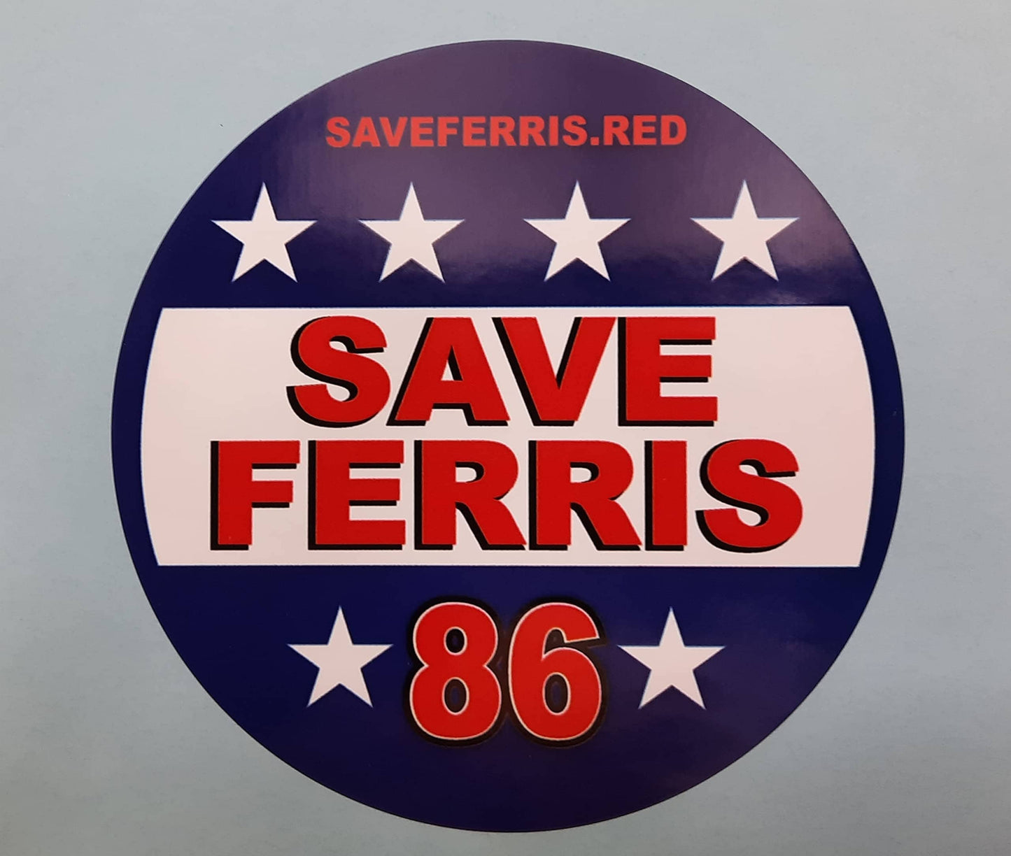 Save Ferris Bumper Stickers USA-Made - 4" Round, 3 Pack