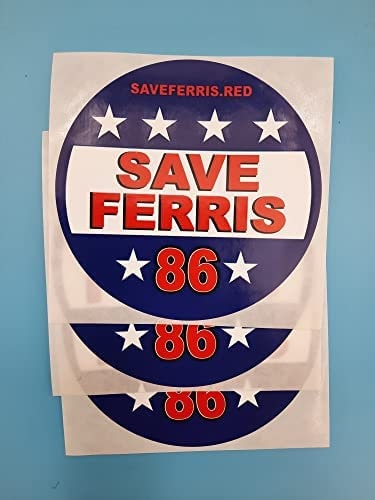 Save Ferris Bumper Stickers USA-Made - 4" Round, 3 Pack