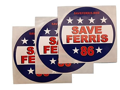 Save Ferris Bumper Stickers USA-Made - 4" Round, 3 Pack