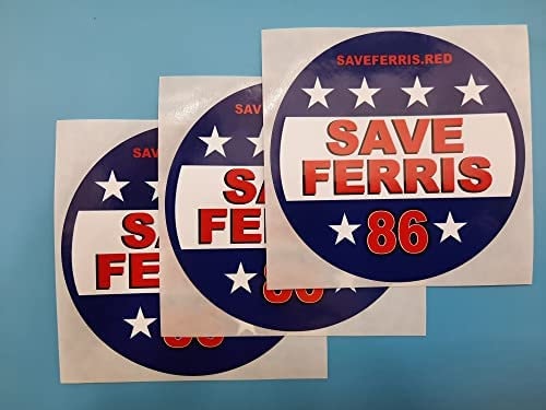 Save Ferris Bumper Stickers USA-Made- 3" Round, 3 Pack