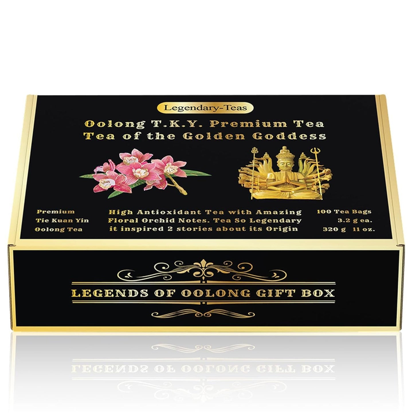 Oolong T.K.Y. 100-Pack Gift Box-Legendary-Teas Jumbo Pyramid Tea Bags 3.2g each