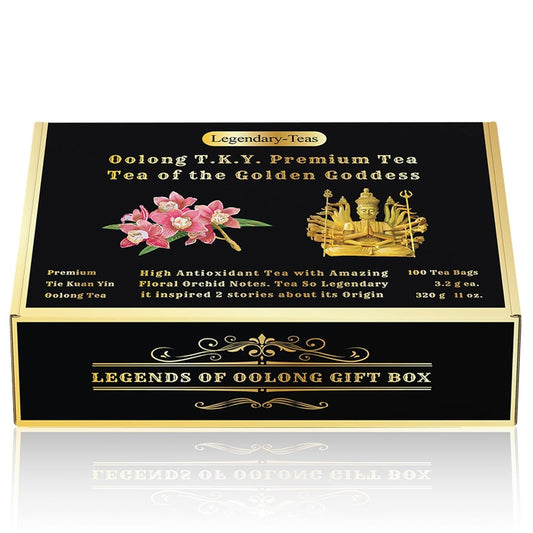 Oolong T.K.Y. 100-Pack Gift Box-Legendary-Teas Jumbo Pyramid Tea Bags 3.2g each